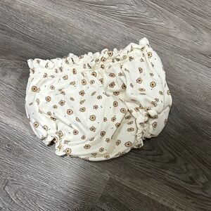 Quincy Mae Cream and Brown Floral Bloomers